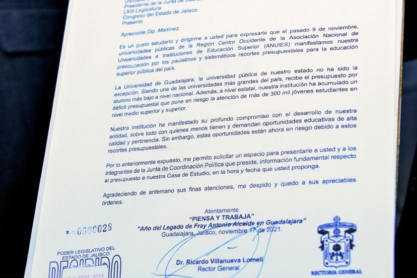 Rector General invita a diputados a discutir con seriedad el presupuesto 2022 para la UdeG