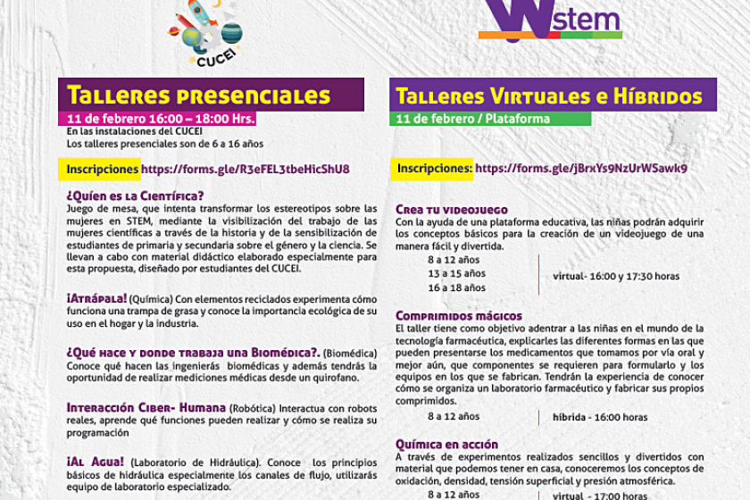 Ofrece CUCEI talleres para erradicar estereotipos de género en las carreras científicas